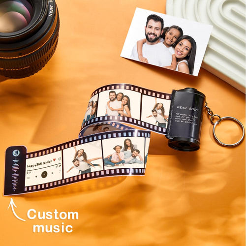 Custom Photo Film Roll Keychain Scannable Spotify Code Creative Couple Gifts