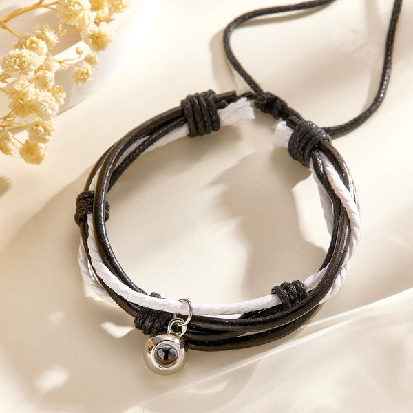 Custom Projection Bracelet Cord Braiding Gift for Him - SantaSocks