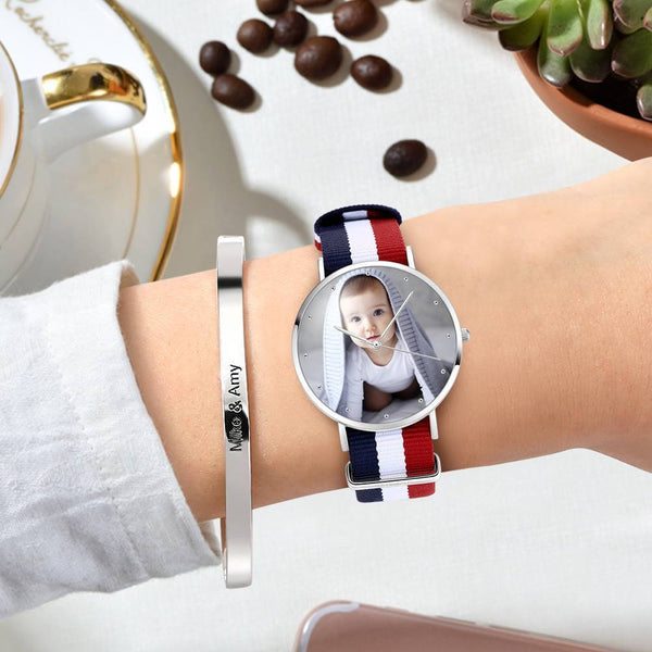 Custom Engraved Watch Color Nylon Strap For Women's Gift - 36mm