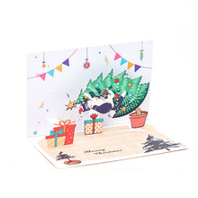 Christmas 3D Pop Up Card Christmas Cat Greeting Card