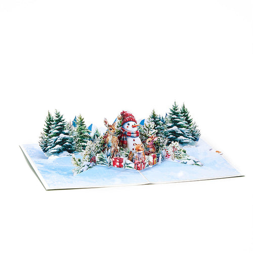 Christmas 3D Pop Up Card Christmas Snowman Jungle Greeting Card