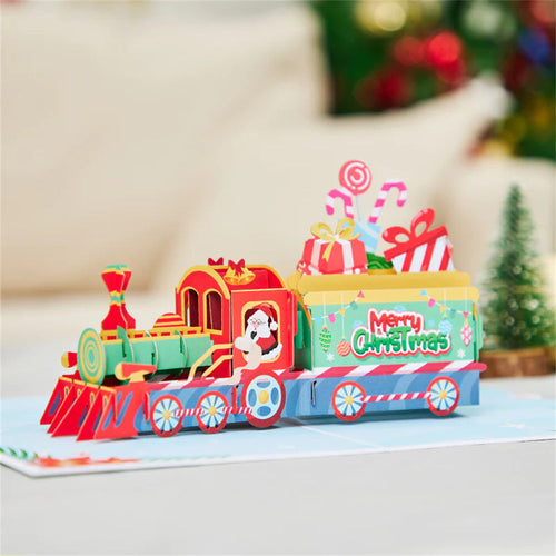 Christmas 3D Pop Up Card Christmas Train Greeting Card