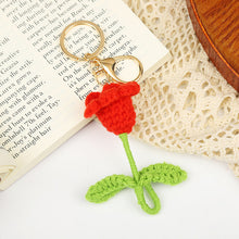 Crochet Flower Keychain Creative Tulip Handmade Knitted Keychain Gift for Her - SantaSocks