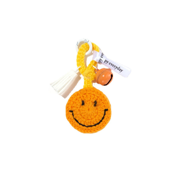 Knitted Smiley Face Keychain Creative Handmade Crochet Keychain Gift for Women - SantaSocks