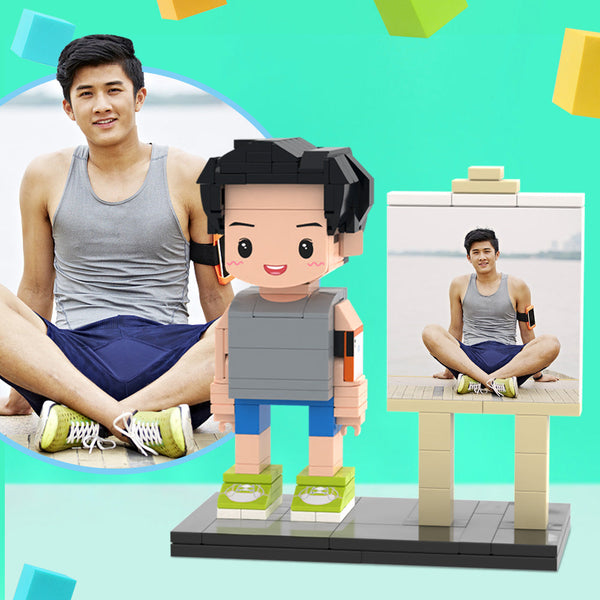 Full Body Custom 1 Person Brick Figures Custom Brick Figures with Frame Small Particle Block Toy Gifts for Girlfriend