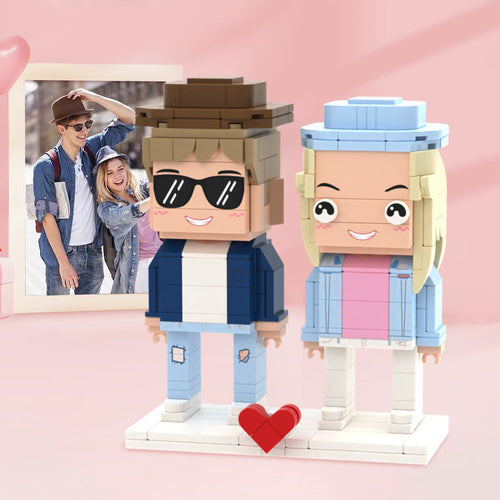 Valentine's Day Gifts Customizable Fully Body 2 People Custom Brick Figures Custom Building Block Gifts