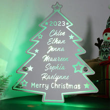 Personalized Family Name Christmas Tree Mirror Light for Wall Art Mother's Day Anniversary Gift