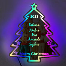 Personalized Family Name Christmas Tree Mirror Light for Wall Art Mother's Day Anniversary Gift
