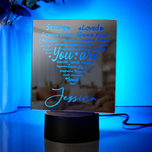 Personalized Engraved Mirror Light Heart Colorful Lamp Gift - SantaSocks