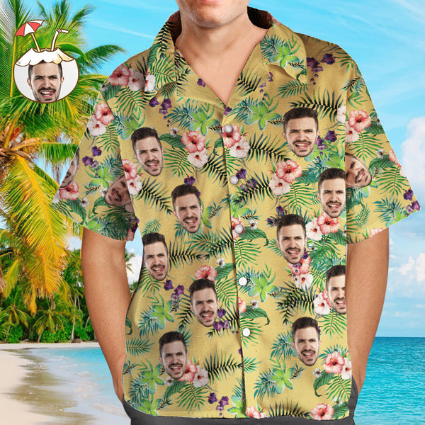 Custom Face Shirt Men's Hawaiian Shirt Fashion Apparel For Him