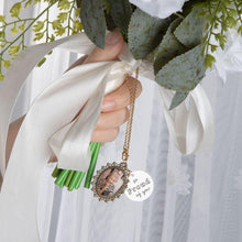 Personalized Graduation Cap Wedding Bouquet Photo Charm with Engraved Charm Graduation Wedding for Graduate Bride
