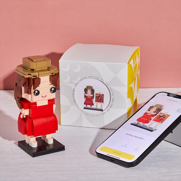 Full Body Customizable 1 Person Custom Brick Figures Small Particle Block Toy Boy Listening to Music