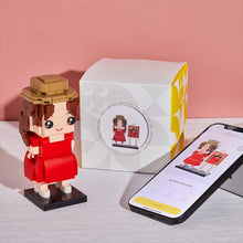 Basic Version Fully Body Customizable 1 Person Custom Brick Figures with Photo Frame Small Particle Block
