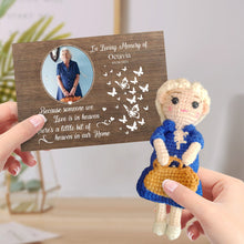 In Loving Memory Personalized Crochet Doll Gifts Handmade Mini Dolls Look alike Your Photo with Custom Memorial Card For Grandpa