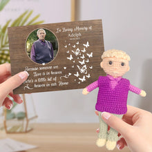 In Loving Memory Personalized Crochet Doll Gifts Handmade Mini Dolls Look alike Your Photo with Custom Memorial Card For Grandpa