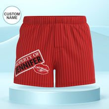 Custom Name Multicolor Striped Print Boxer Shorts Personalized Casual Underwear Gift for Him - SantaSocks