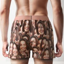 Custom Face Mash Design Boxer Shorts Personalized Waistband Casual Underwear for Him - SantaSocks