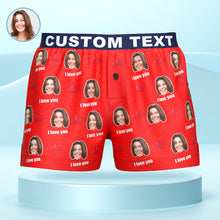 Custom Face I Love You Boxer Shorts with Personalized Text on the Waistband Personalized Underwear for Him - SantaSocks