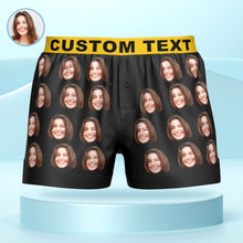 Custom Face Boxer Shorts with Personalized Text on the Waistband Personalized Casual Underwear for Him - SantaSocks