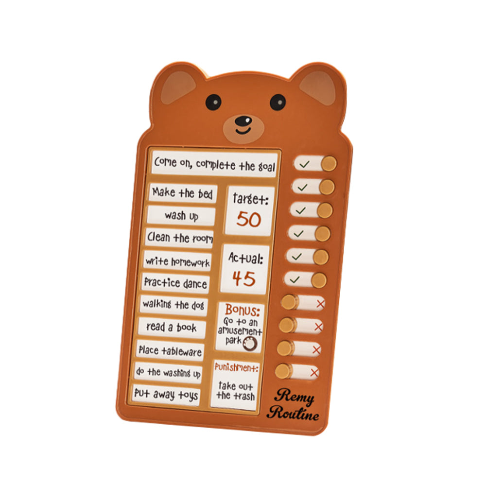 Custom Text and Photo Bear Daily Routine Chart Gifts for Children