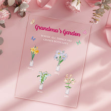 Custom Grandma's Garden Acrylic Plaque Where Things Are Grown With Love