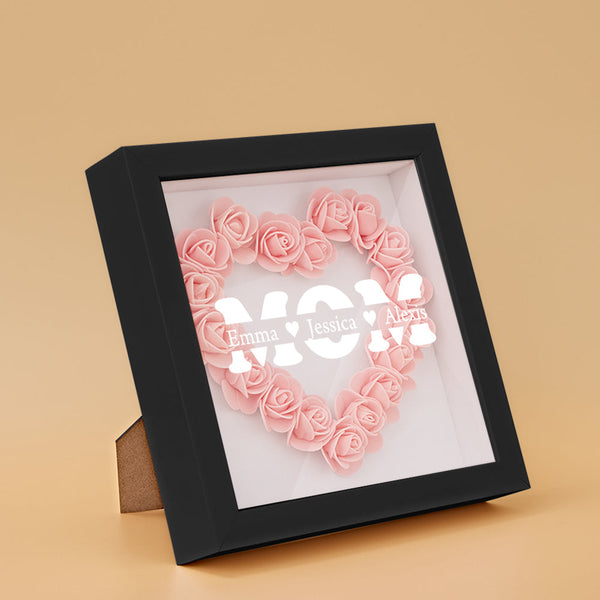 Custom Flower Shadow Box Personalized Name Flower Shadowbox Frame Gift - SantaSocks