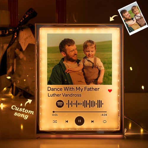 Scannable Custom Music Code Night Light Mirror Music Gifts for Dad Father's Day Gift for Him