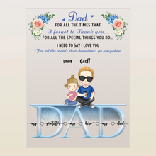 Father's Day Gift Personalized Acrylic Plaque Gifts for Dad Custom Lamp Thank You Dad