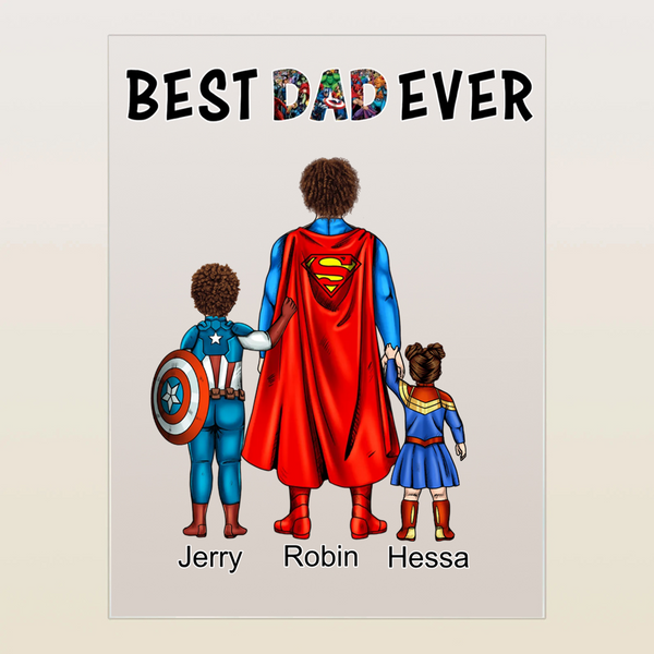 Father's Day Gifts Personalized Acrylic Plaque Superhero Costume Changable Custom Lamp