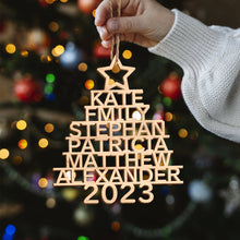 Personalized Family Name Christmas Ornament Christmas Tree Name Ornament Gifts Natural Wood