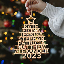 Personalized Family Name Christmas Ornament Christmas Tree Name Ornament Gifts Natural Wood