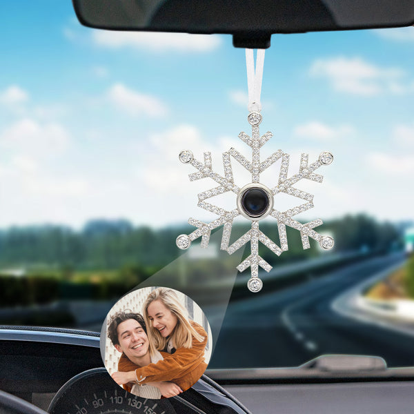 Personalized Projection Ornament Custom Photo Snowflake Picture Ornament Gifts