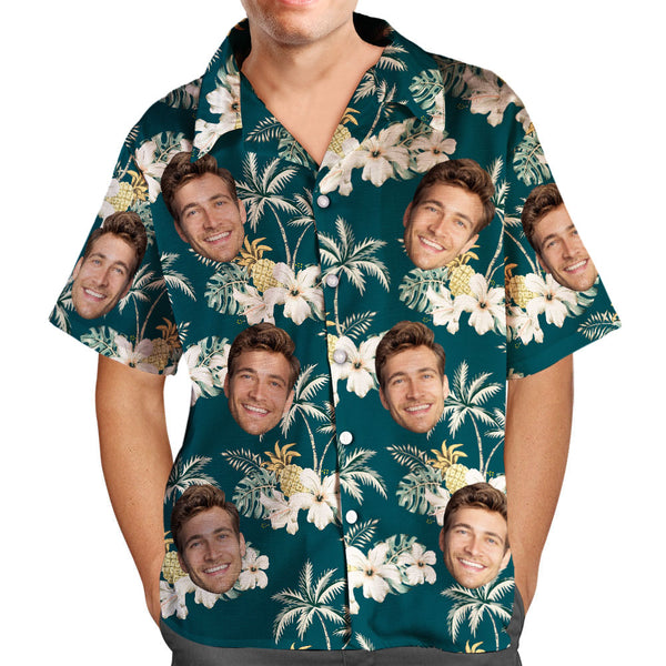 Custom Photo Funky Vintage Hawaiian Shirt Casual Button-Down Short Sleeve Unisex
