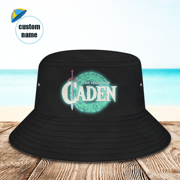 Custom Bucket Hat Face Unisex Fisherman Hat Personalized Name THE LEGEND OF Summer Hat