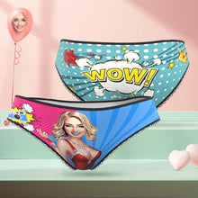 Custom Face Panties Personalized Cartoon-Style Lace Panties for Women