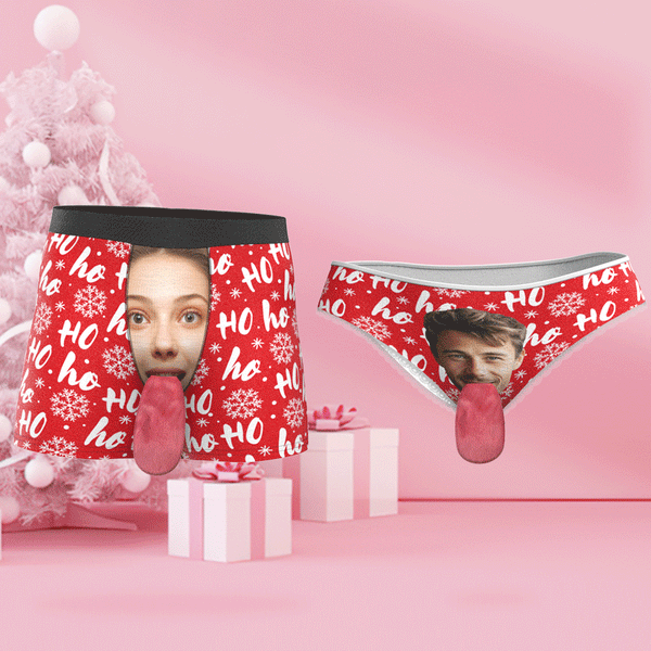 Custom Face Underwear Personalized Magnetic Tongue Underwear Christmas Gifts for Couple
