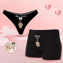 Custom Face Lock and Key Couple Underwear Personalized Underwear Valentine's Day Gift