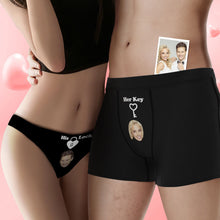 Custom Face Lock and Key Couple Underwear Personalized Underwear Valentine's Day Gift