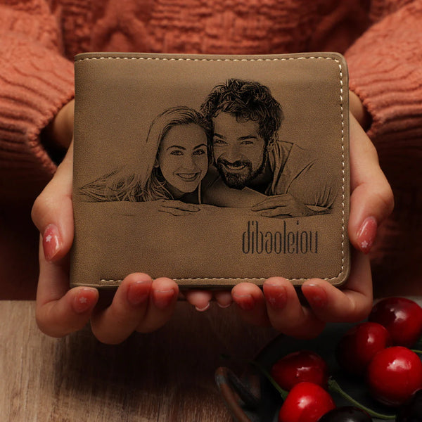 Custom Photo Wallet Personalized Wallet Men's Bifold Wallet for Him Father's Day Gift