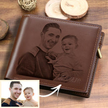 Custom Photo Wallet Men's Bifold GreyWallet for Dad