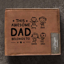 Father's Day Gifts Custom Wallet Personalized Name and Kids Wallet Men's Bifold Wallet for Him