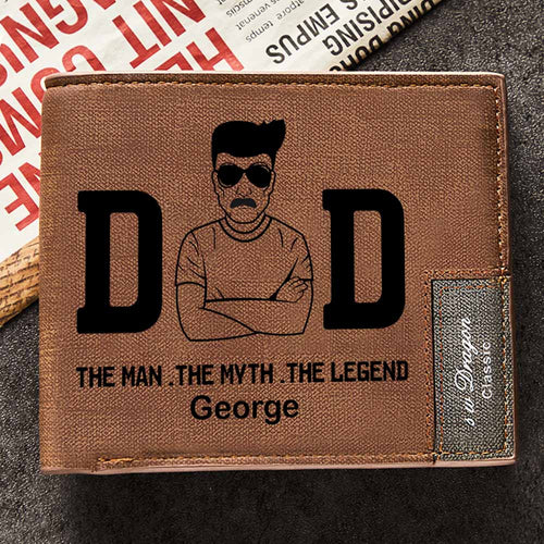 Father's Day Gifts Custom Wallet Personalized DAD Image Wallet Men's Bifold Wallet for Him