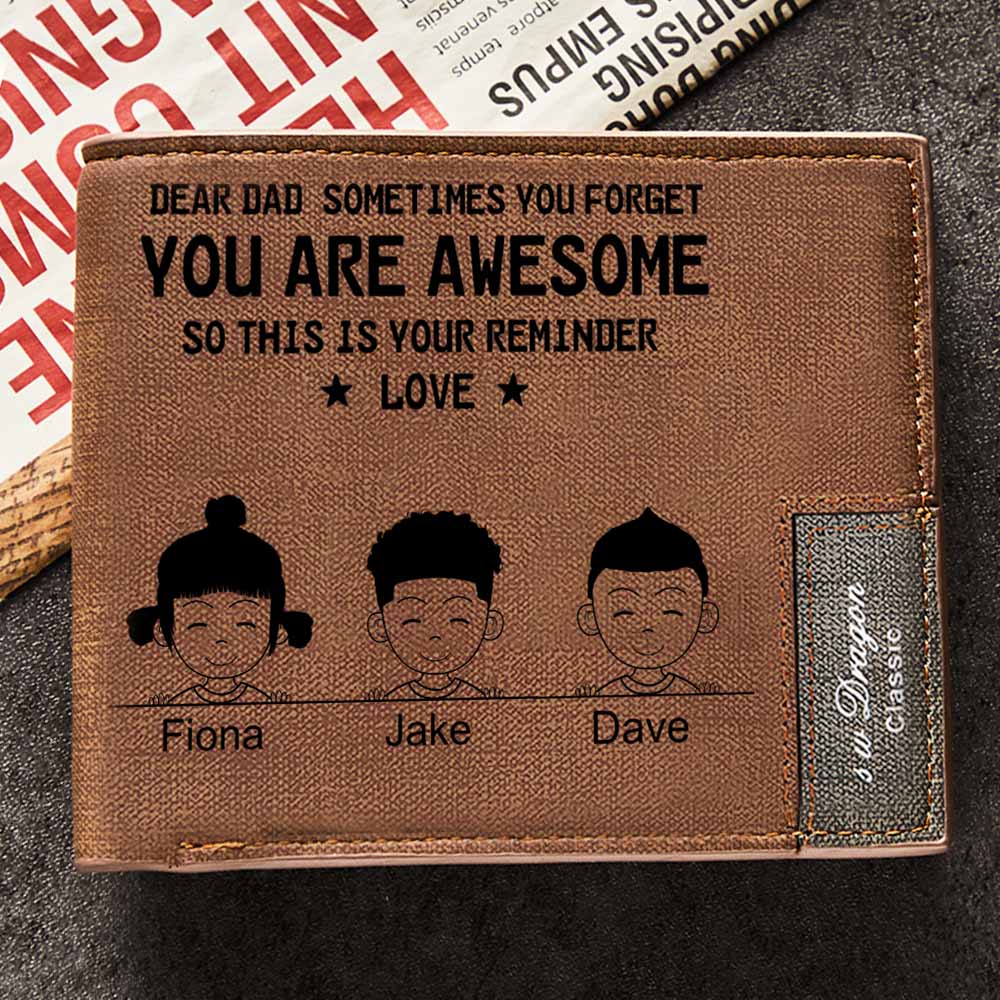 Gifts for Father Custom Wallet Personalized Child‘s Image Men's Bifold Wallet for Him