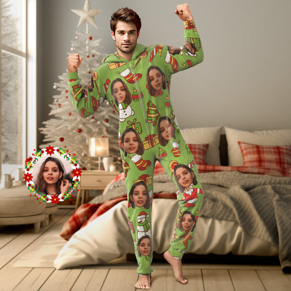 Onesies Green Christmas Pajamas One-Piece Sleepwear Family Pyjamas Christmas Gift For Her