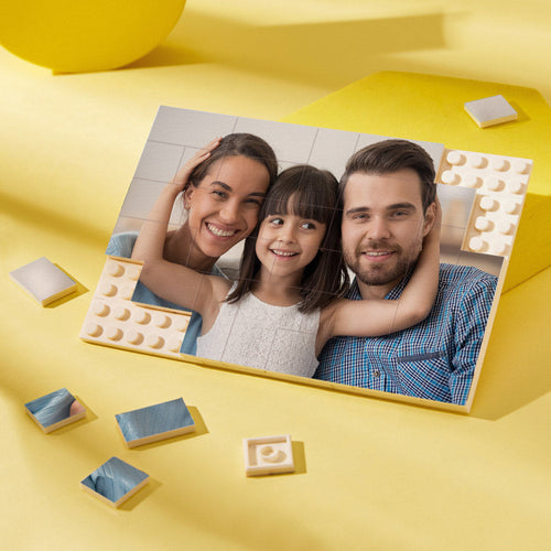 Custom Building Block Puzzle Personalized Photo Brick Gifts for lover - SantaSocks