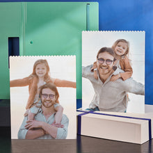 Personalized Building Block Puzzle Vertical Building Photo Brick Custom Single Sided Photo Frame Father's Day Gift