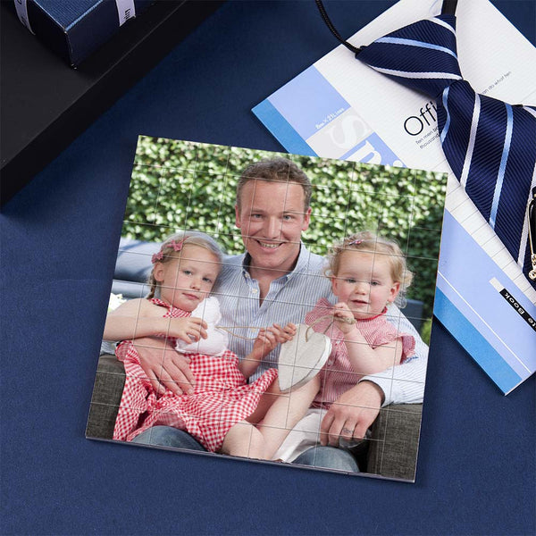 Custom Building Block Puzzle Personalized Photo Brick Gifts for Dad