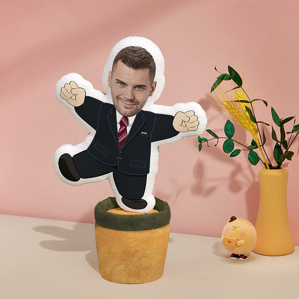 Custom Photo Face Doll Creative Funny Twisting Men in Suits Dancing Toys
