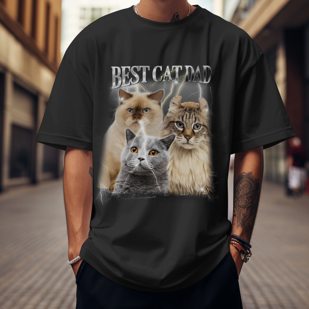 Pet Lover Gifts Personalized Pet Photo Vintage Tee Custom Name T-shirt