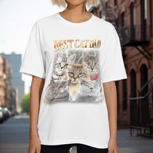 Custom Pet Cat Photo Retro Tee Shirt with Personalized Name Design